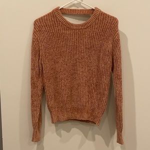 Heartloom Cut-out Back Pink Chenille Sweater